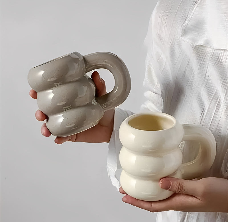 Große Keramiktasse im französischen Stil für Kaffee und Tee