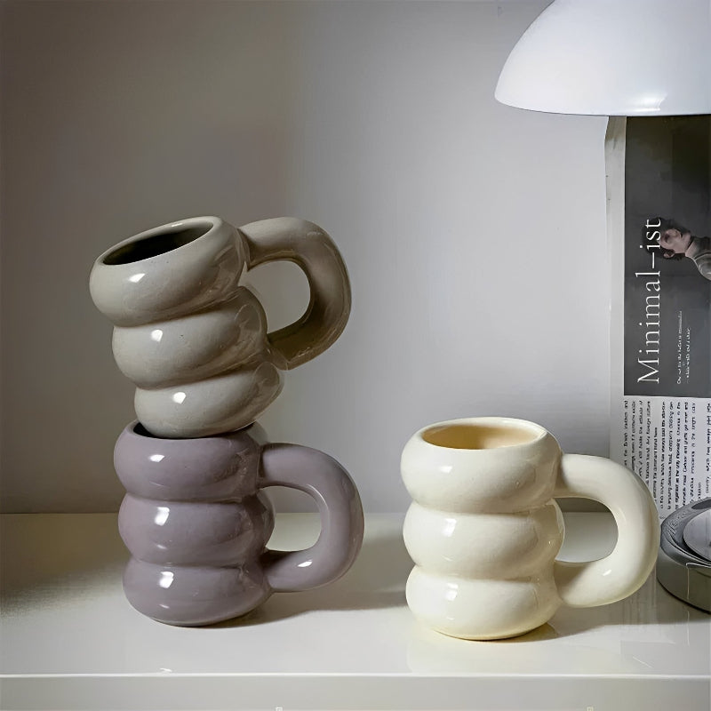 Große Keramiktasse im französischen Stil für Kaffee und Tee