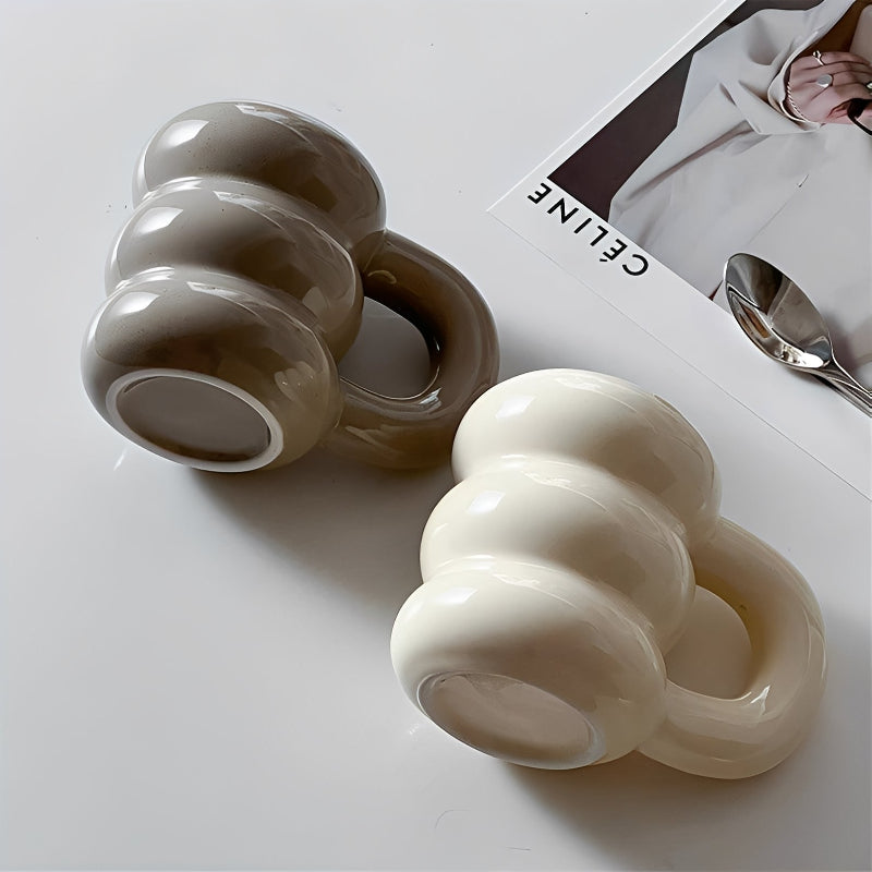 Große Keramiktasse im französischen Stil für Kaffee und Tee