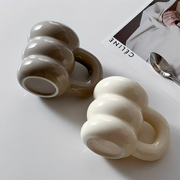 Große Keramiktasse im französischen Stil für Kaffee und Tee