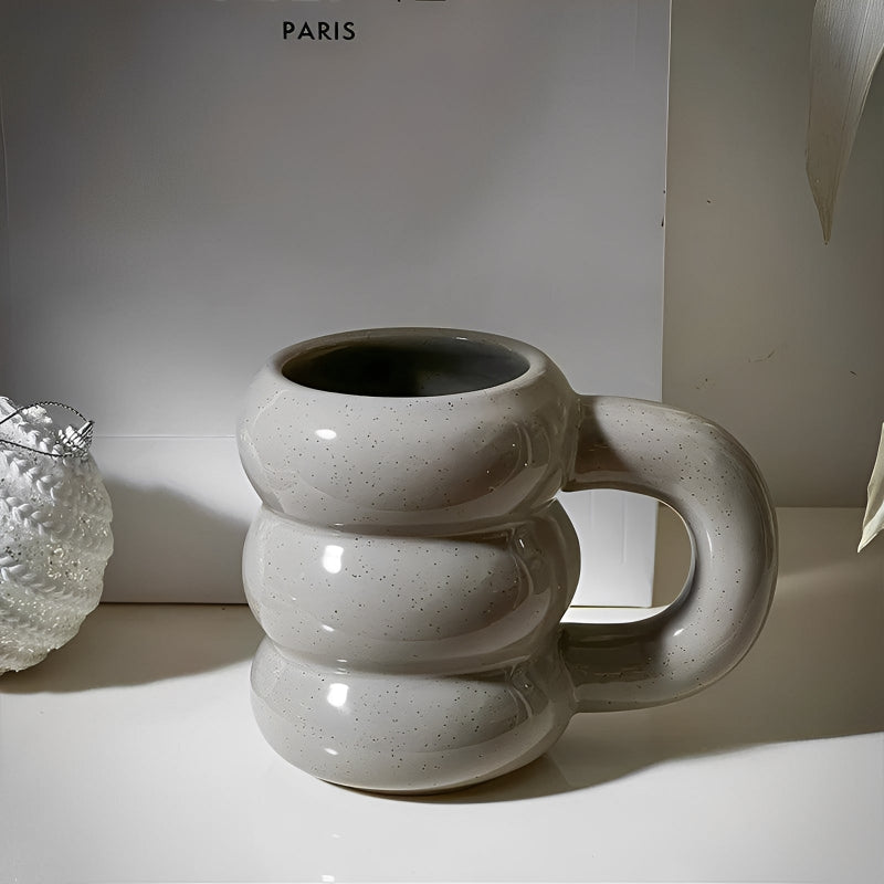 Große Keramiktasse im französischen Stil für Kaffee und Tee