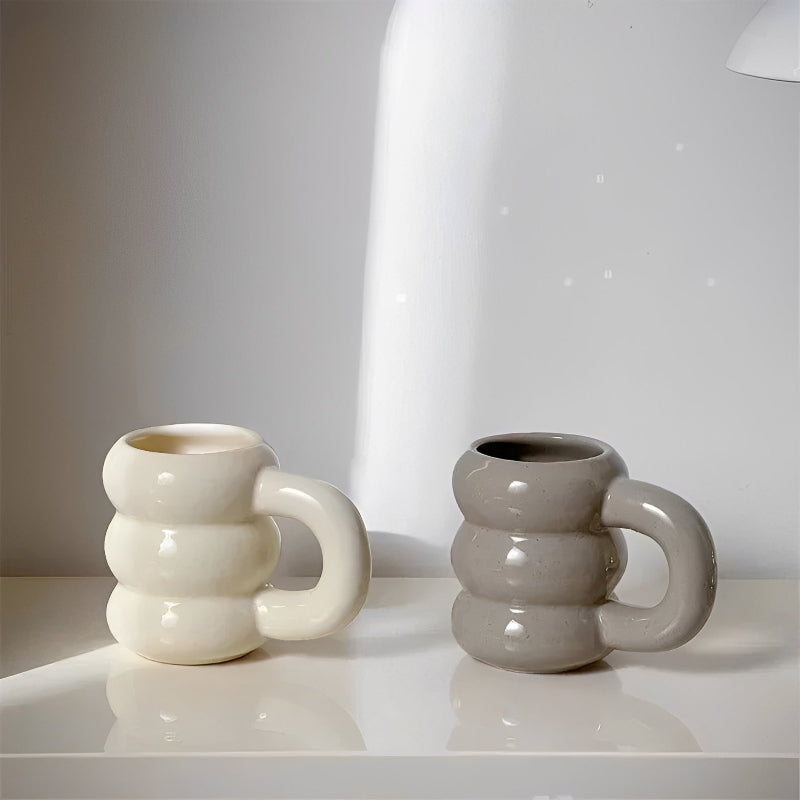 Große Keramiktasse im französischen Stil für Kaffee und Tee