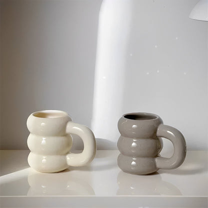 Große Keramiktasse im französischen Stil für Kaffee und Tee