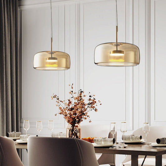 Moderne Glas-Pendelleuchte – klar, zeitlos & ideal für Essbereiche
