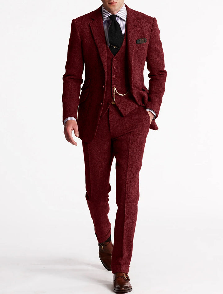 Herren Anzug Dreiteilig Im Vintage Retro Stil