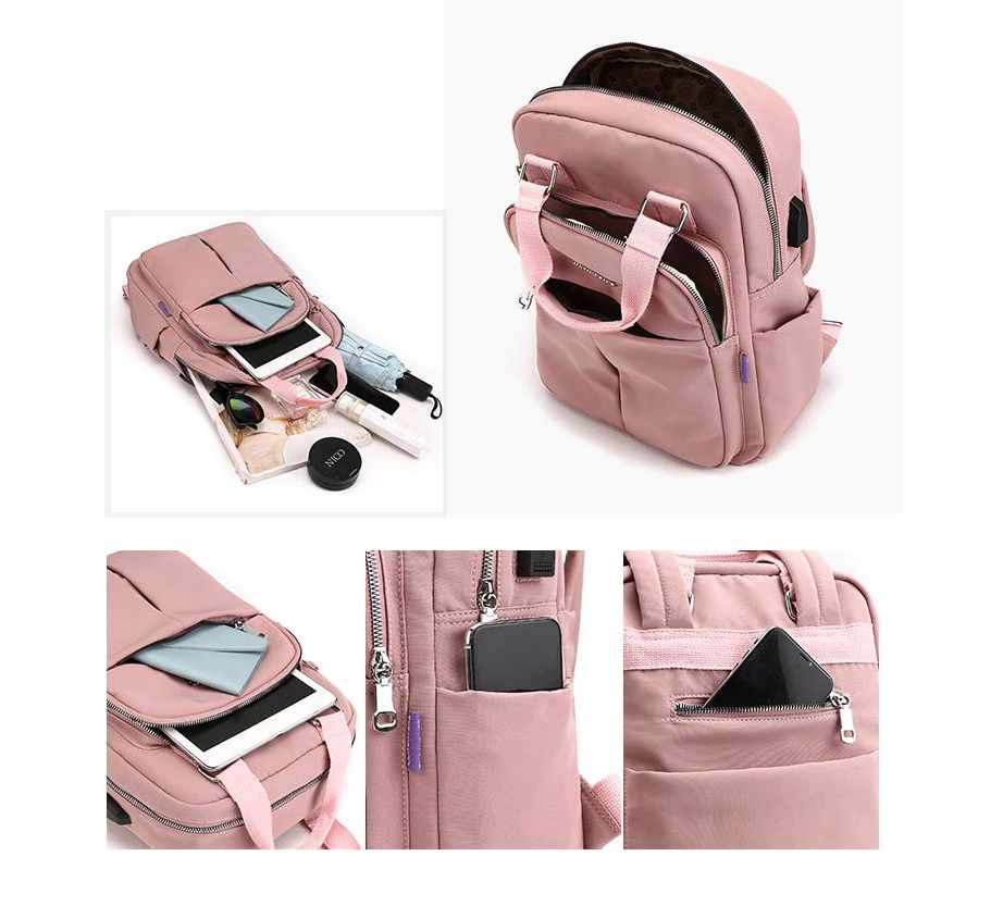 Wasserabweisender USB Rucksack mit Diebstahlschutz und Fächersystem