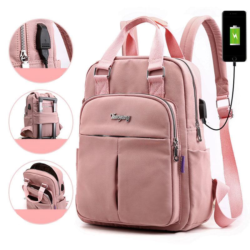 Wasserabweisender USB Rucksack mit Diebstahlschutz und Fächersystem