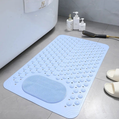 Rutschfeste Duschmatte mit Fußschrubber & Schnellem Wasserablauf