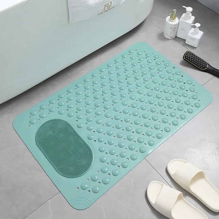 Rutschfeste Duschmatte mit Fußschrubber & Schnellem Wasserablauf