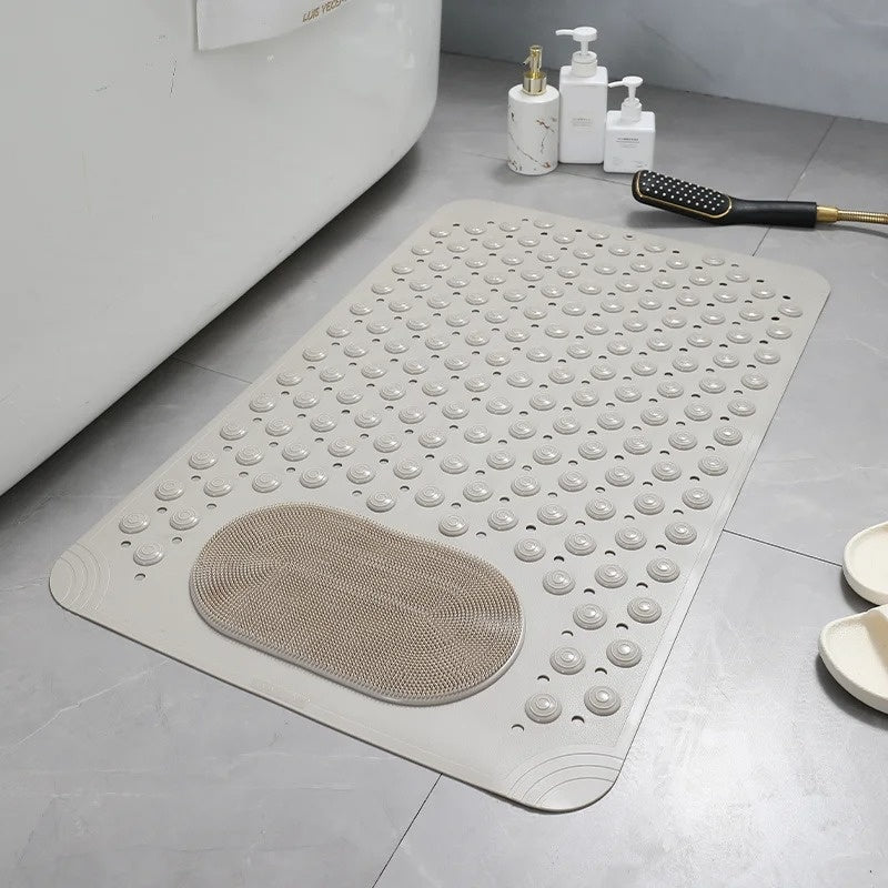 Rutschfeste Duschmatte mit Fußschrubber & Schnellem Wasserablauf
