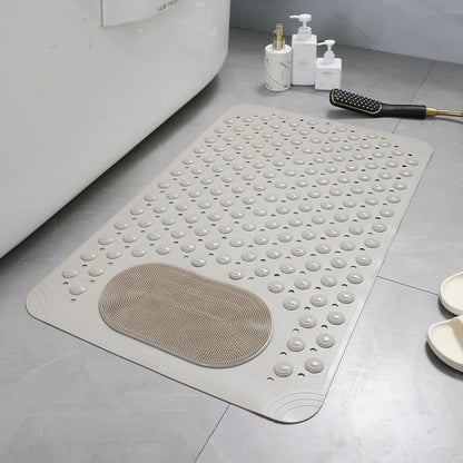 Rutschfeste Duschmatte mit Fußschrubber & Schnellem Wasserablauf