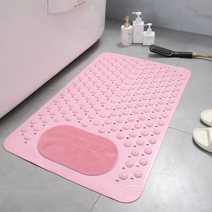 Rutschfeste Duschmatte mit Fußschrubber & Schnellem Wasserablauf