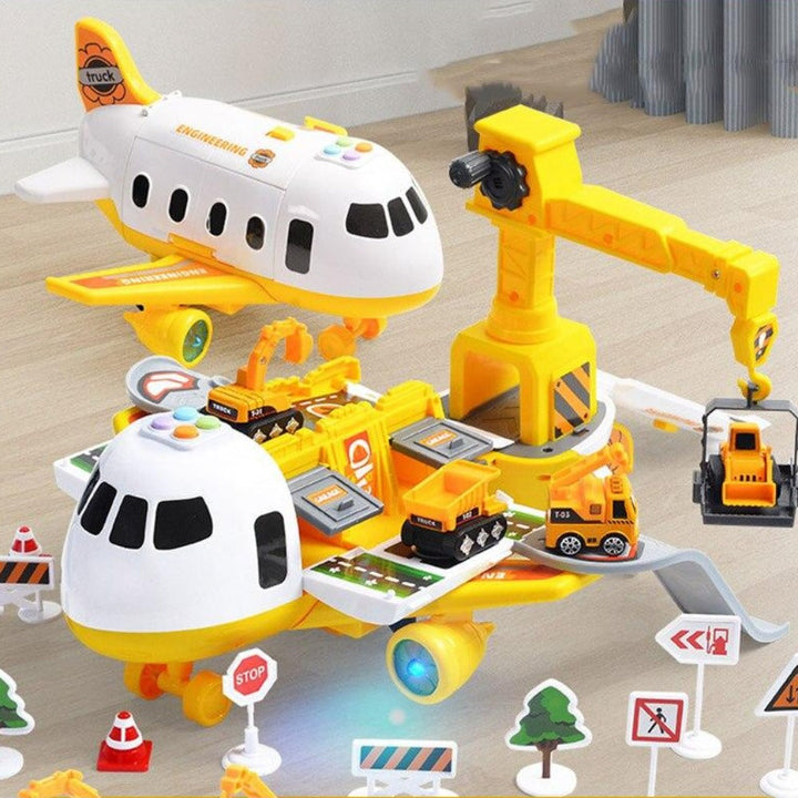 Abenteuer Flugzeug mit Baufahrzeugen Spielset für Kinder