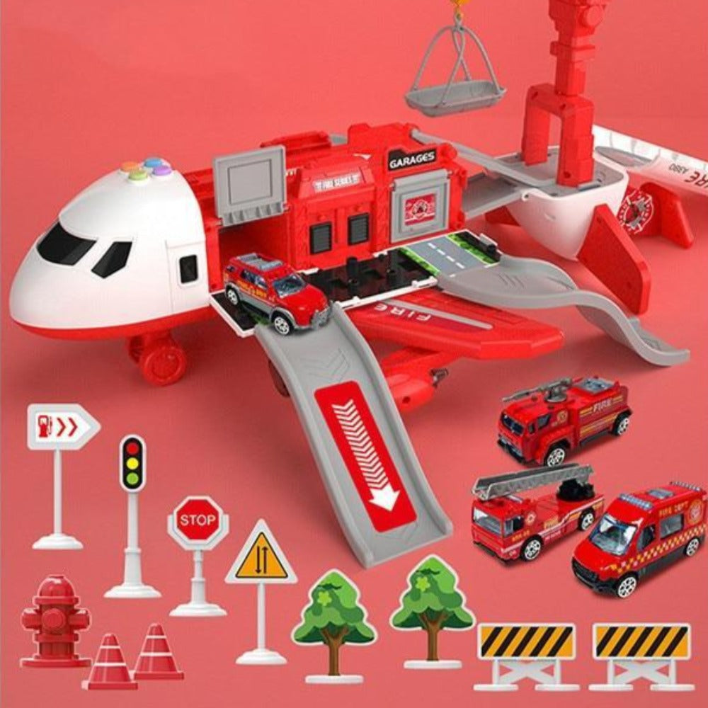 Abenteuer Flugzeug mit Baufahrzeugen Spielset für Kinder