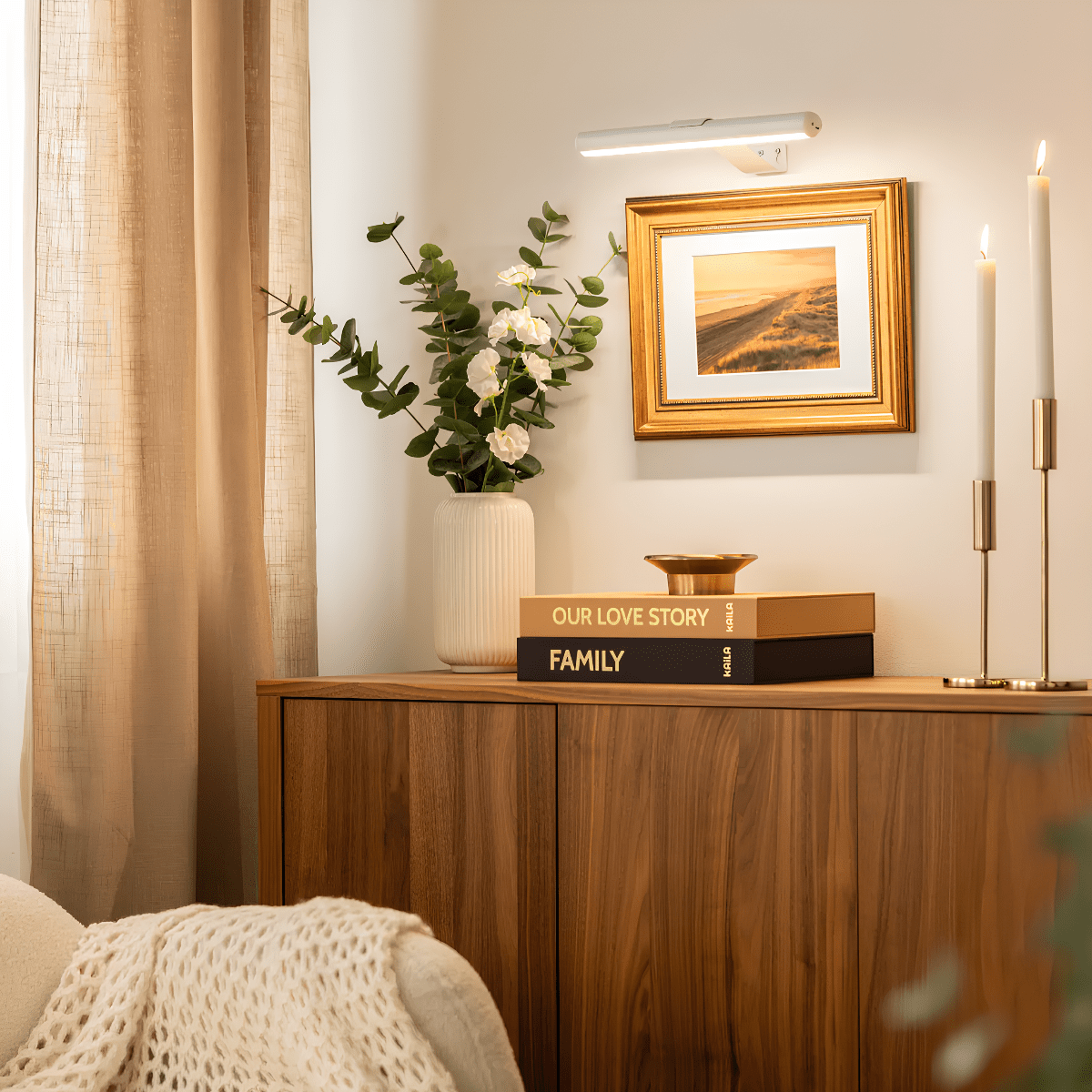 Minimalistische LED-Wandleuchte mit Touch-Steuerung & Magnetmontage