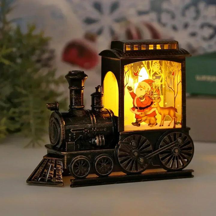 Vintage LED-Weihnachtslaterne in Zugform