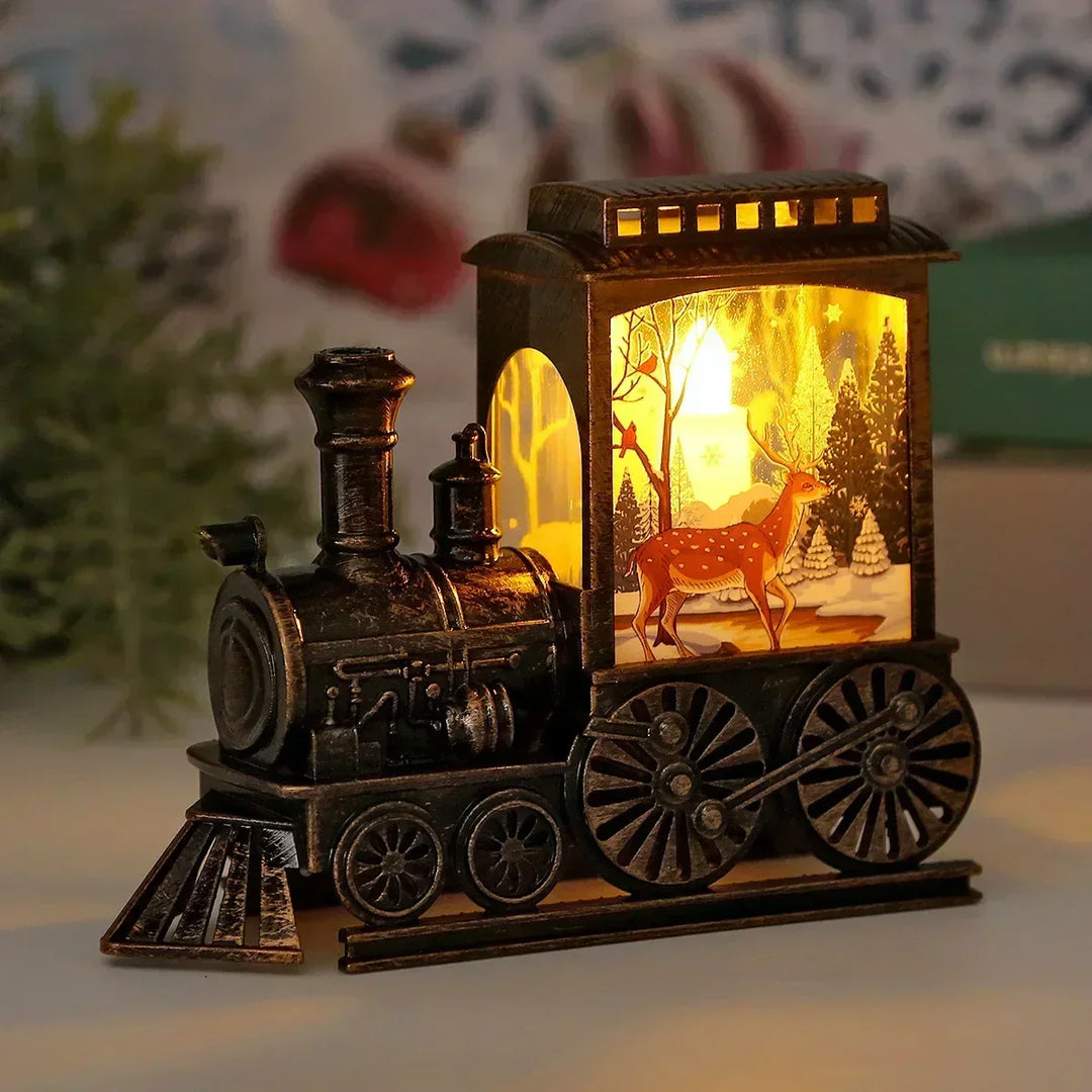 Vintage LED-Weihnachtslaterne in Zugform