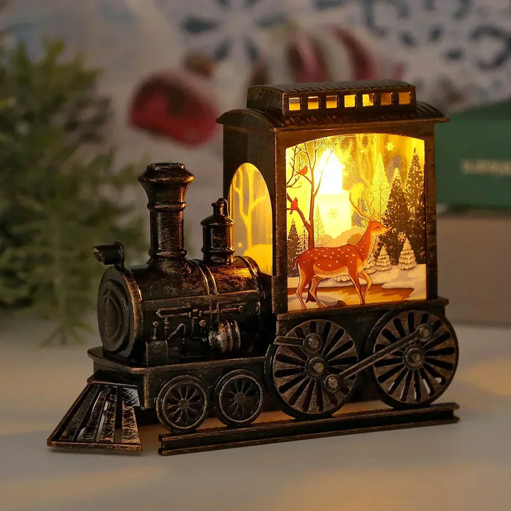 Vintage LED-Weihnachtslaterne in Zugform