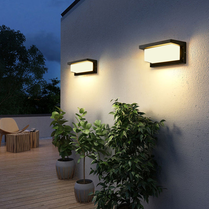Garten-Wandleuchte wasserdicht mit schlichtem Gehäuse aus Aluminium