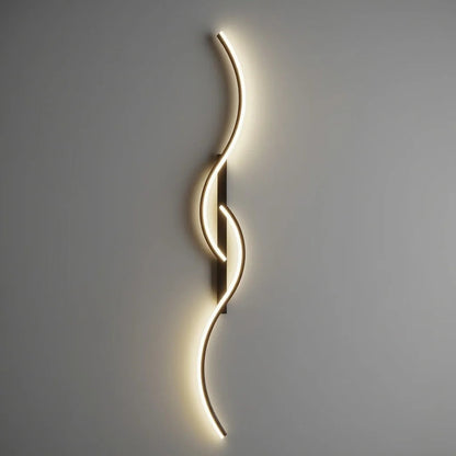 Moderne Wellen-LED Wandleuchte – dimmbar & stilvoll in Gold/Schwarz