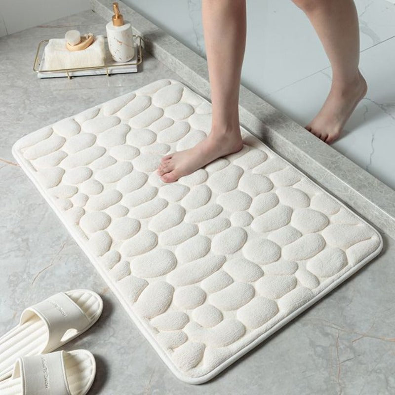 Weiche Badematte mit Kieselstein-Muster für Badezimmer und Dusche