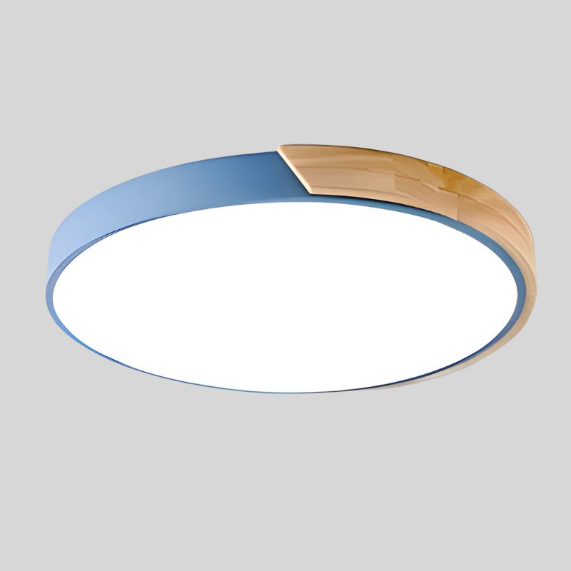 Nordische LED-Deckenleuchte aus Holz – Rundes Design im skandinavischen Stil