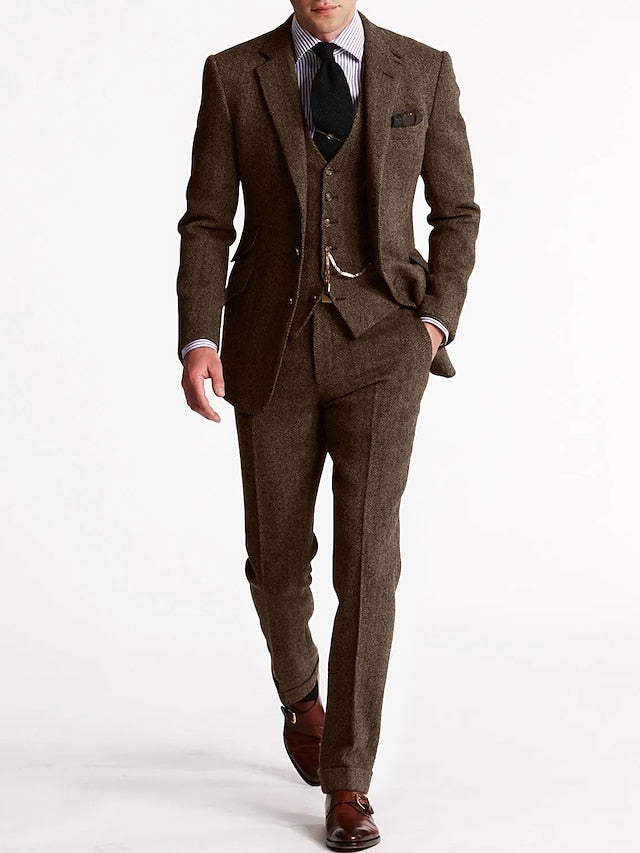 Herren Anzug Dreiteilig Im Vintage Retro Stil